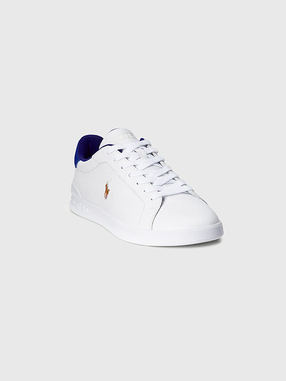 Leather sports shoes with logo embroidery - 2