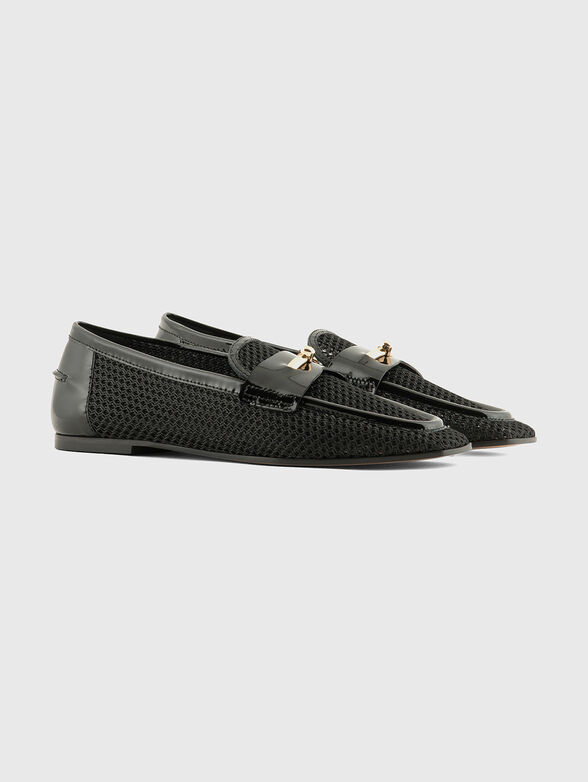 Black loafers with gold accent - 2