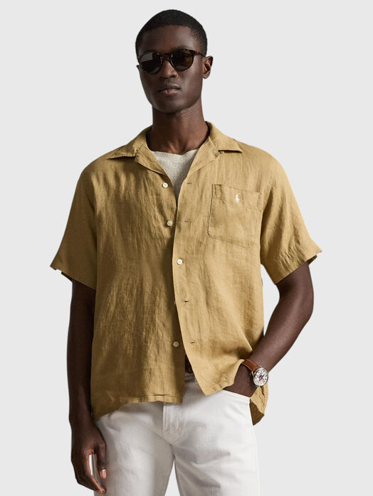 Short-sleeved linen shirt