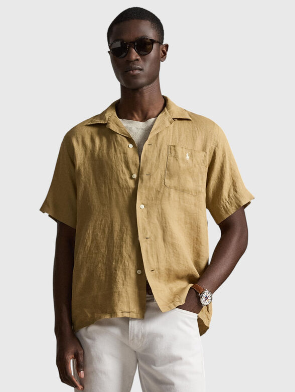Short-sleeved linen shirt - 1