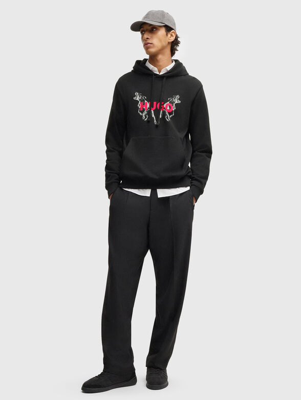 Sweatshirt with hood and print - 2