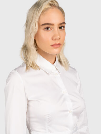 White cotton shirt with laces - 5