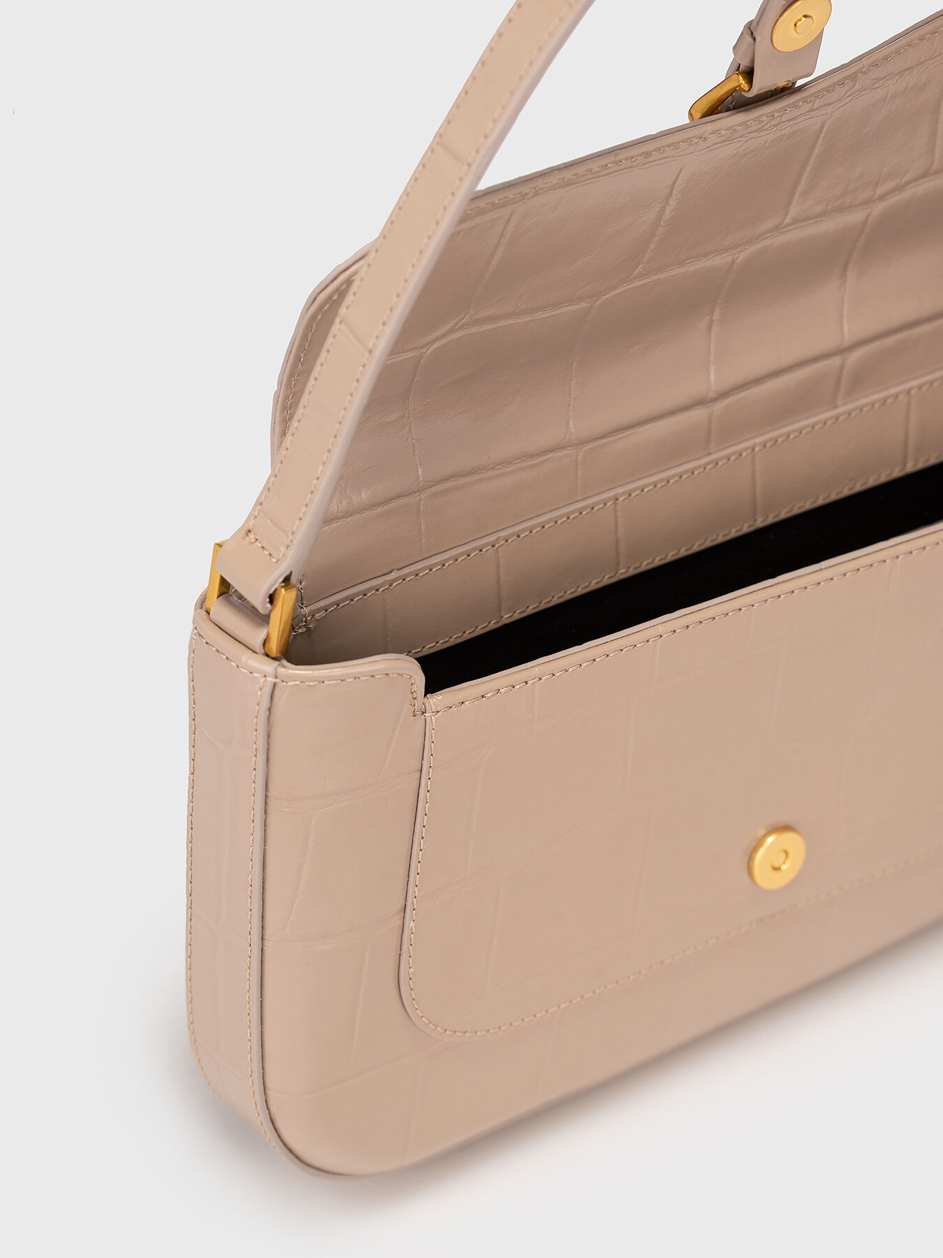 MIRANDA croco embossed leather shoulder bag brand BY FAR