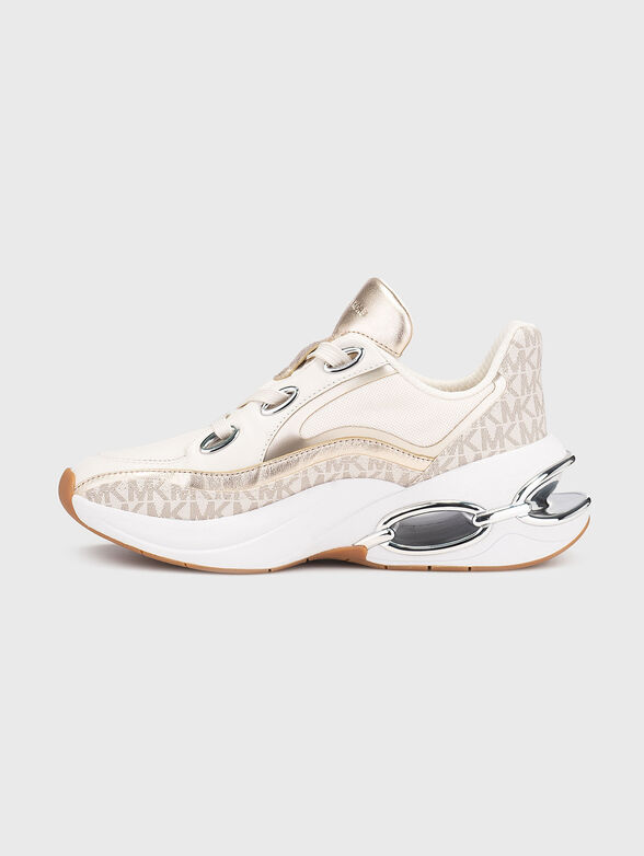 Leather sports shoes with logo - 4