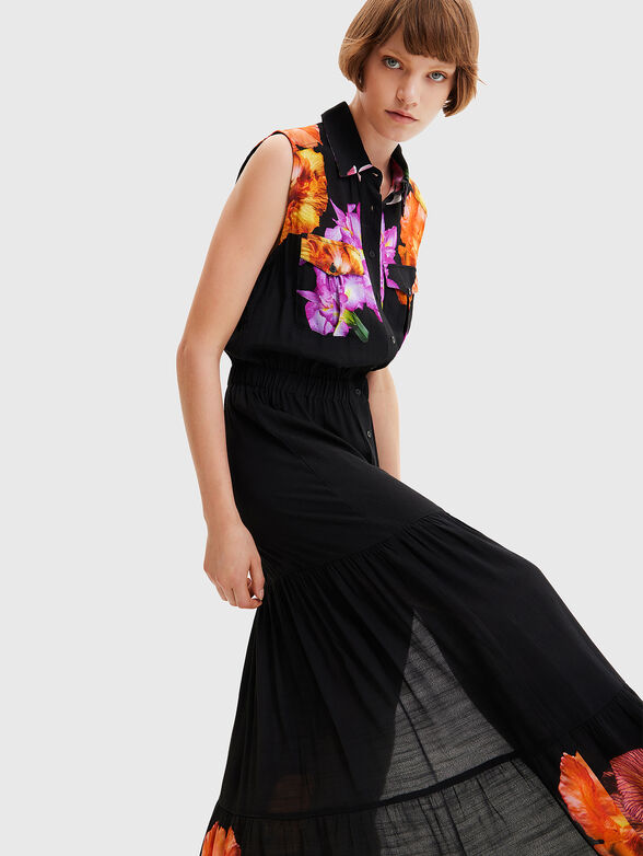 SUIZA-LACROIX black dress with side slit - 4