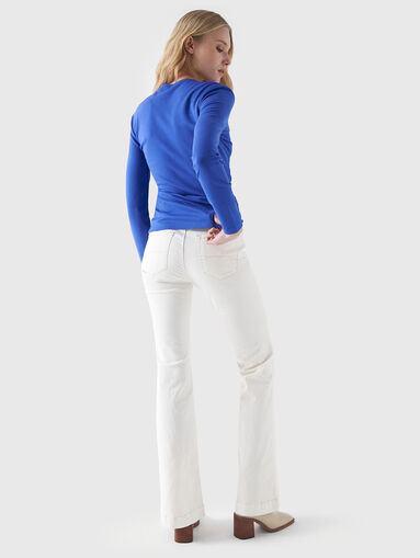 Blouse with accent neckline - 3