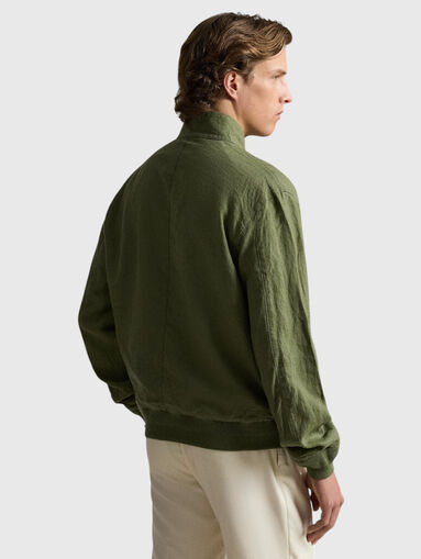 Linen jacket with logo detail - 3