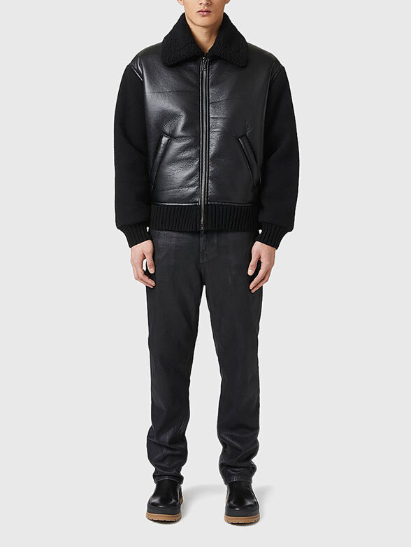 Black eco leather bomber jacket - 2