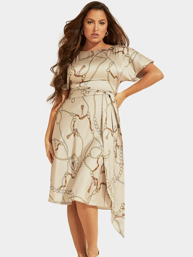 Printed dress with belt - 1