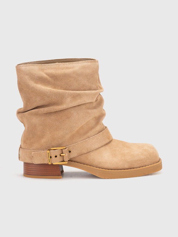 Suede boots with gold details - 1