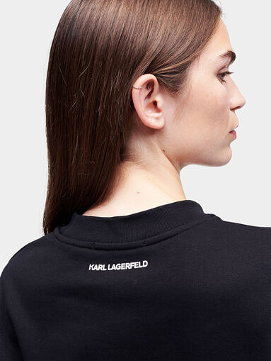 Black sweatshirt with logo print - 4