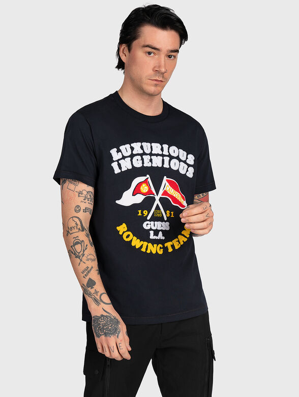 MEIR cotton T-shirt with contrasting print - 1