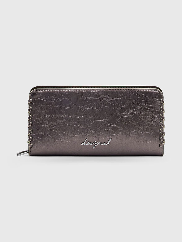 Large silver-colored wallet with logo - 1
