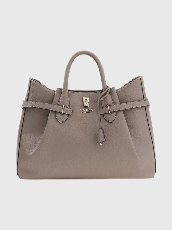 Чанта в бежов цвят с лого акцент - 1