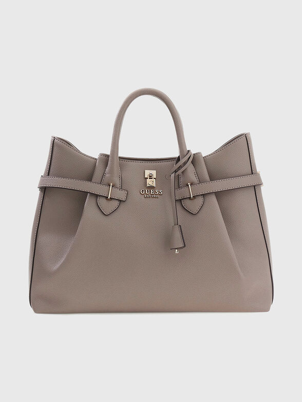 Beige handbag with logo detail - 1