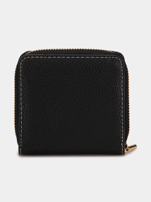 Black wallet with metal logo accent - 2