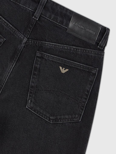 Black jeans with logo detail  - 4