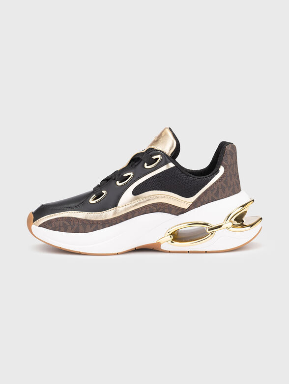 Leather sports shoes with logo - 4