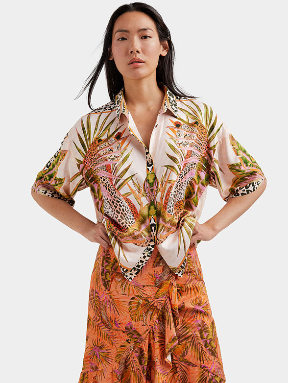 Shirt with leopard print - 1