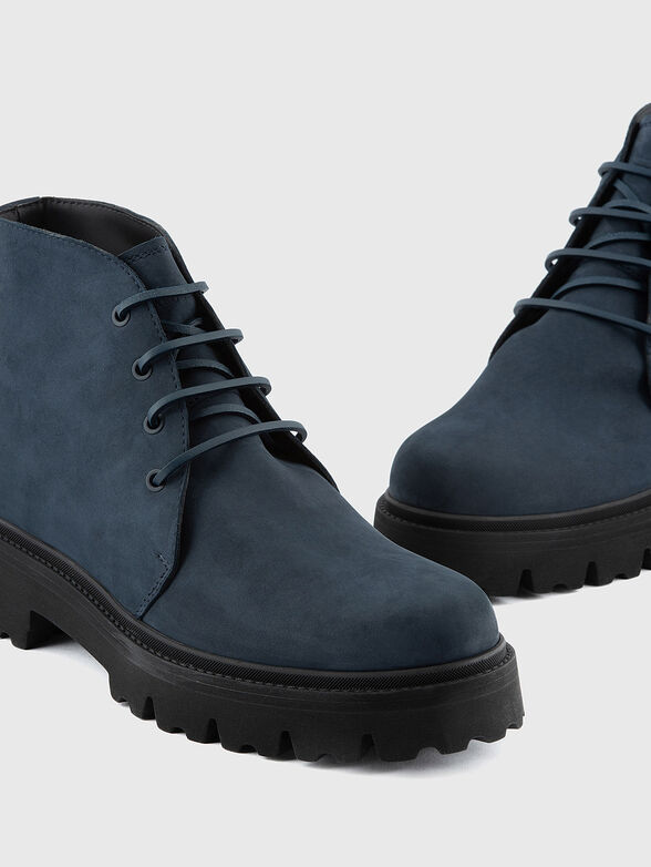 Leather ankle boots with laces - 4