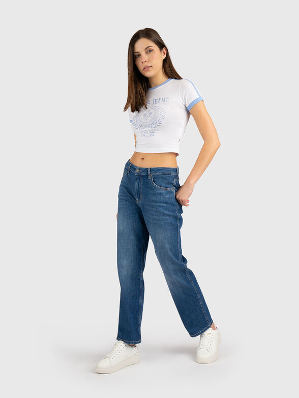 Cropped T-shirt with print - 2