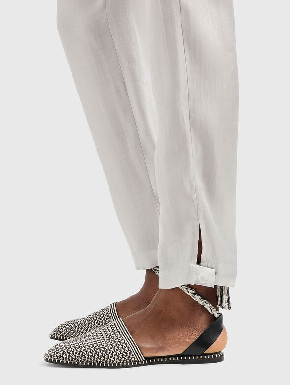 Grey viscose blend trousers - 3