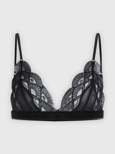 Bra with triangle cups and accent lace - 5