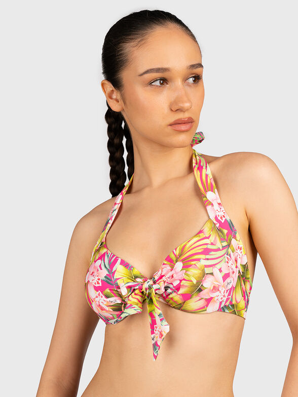 Bikini top with floral print - 1