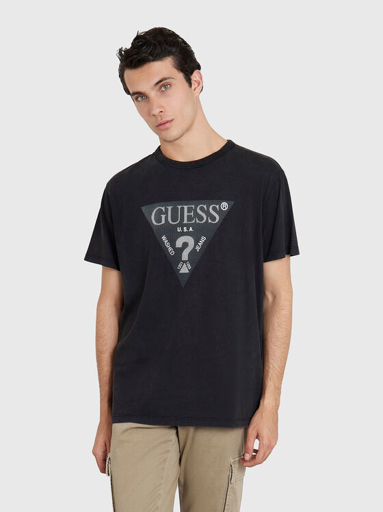 T-shirt in beige colour with triangular logo - 1