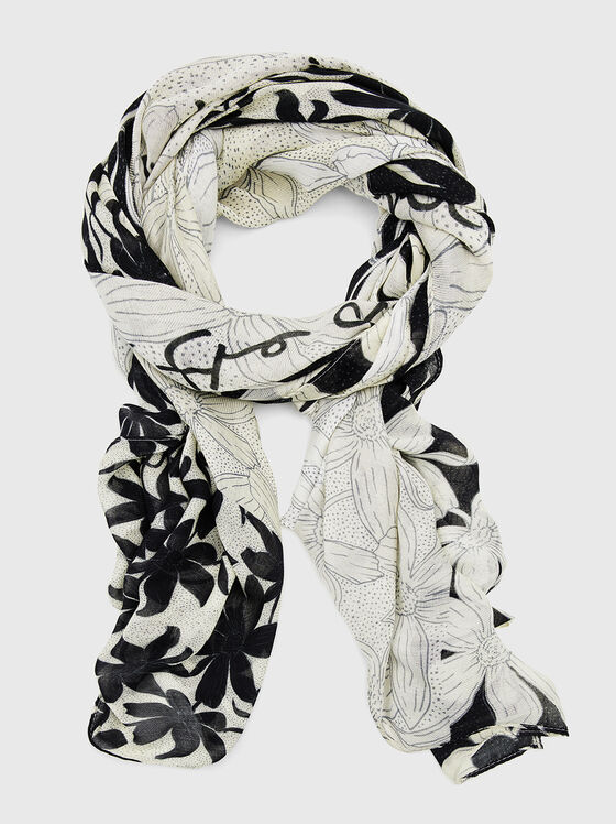 Scarf with floral accents  - 1