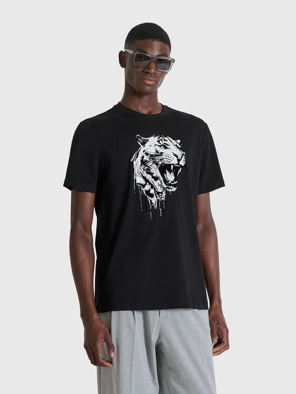 Black cotton T-shirt - 1