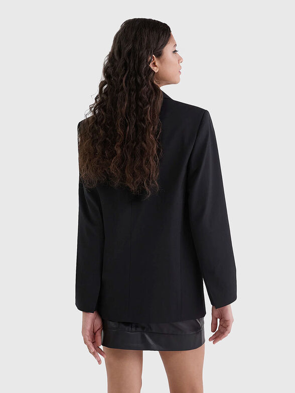 Wool blend jacket with accent zip - 3