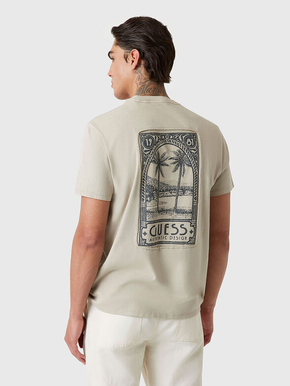ECRU cotton T-shirt with accent print - 3
