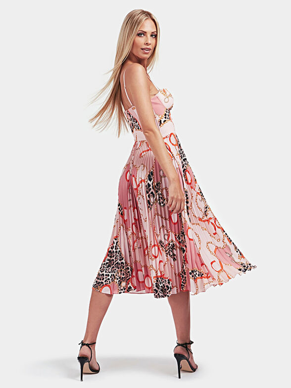 Pleated midi dress with print all over - 2