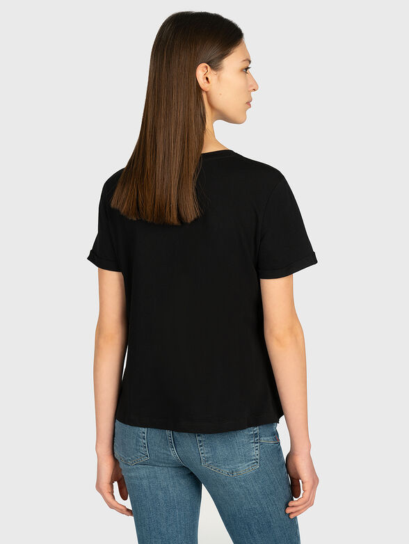 Black t-shirt with maxi print - 4