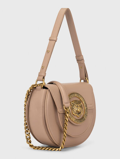Beige eco leather bag with metal detail - 4