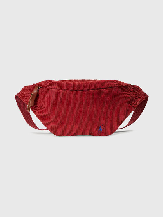 Червена чанта за кръста с лого бродерия - 1