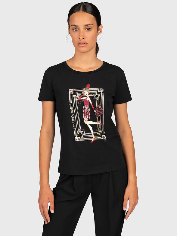 Black t-shirt with applications - 1
