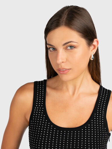 Mini dress with appliqu&eacute; rhinestones - 3