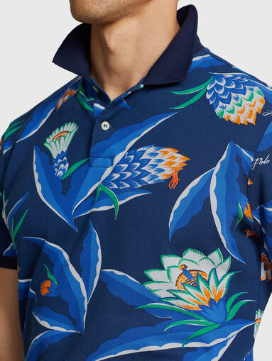 Cotton Polo-shirt with accent print - 4