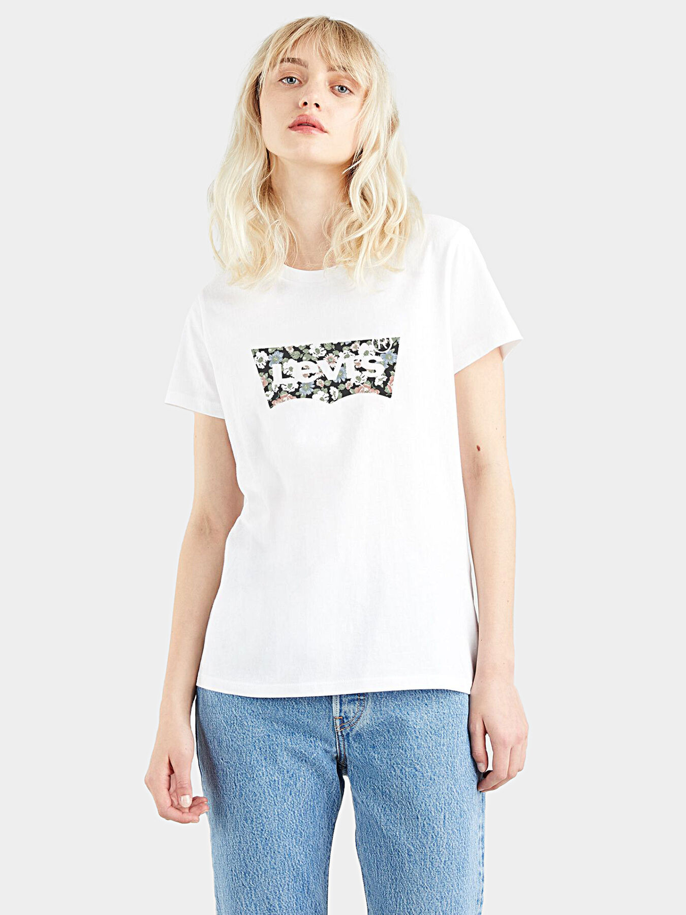 Tシャツ・カットソー FLORAL LOGO T-SHIRT T-shirt with floral logo print brand LEVI'S