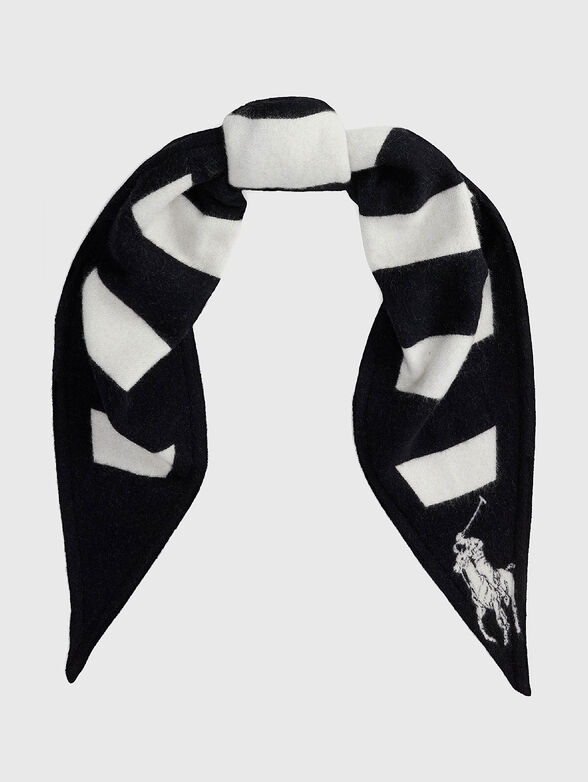 Wool scarf with accent logo - 1