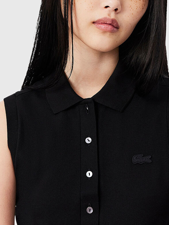 Polo collar top with buttons - 4