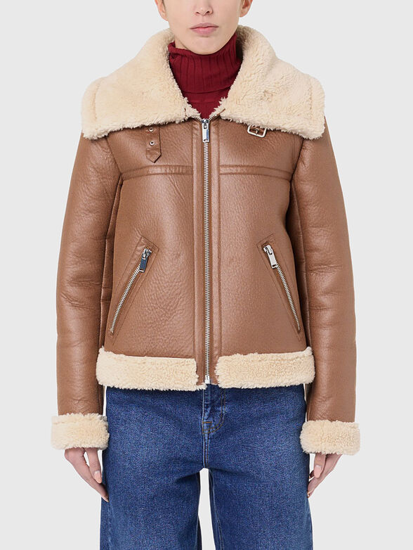Faux leather biker jacket - 1