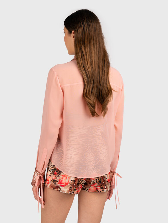 Shirt with floral accent and sequins - 3