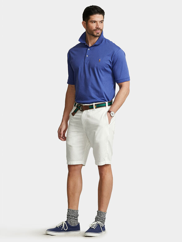 Polo shirt in blue color with short sleeves - 2