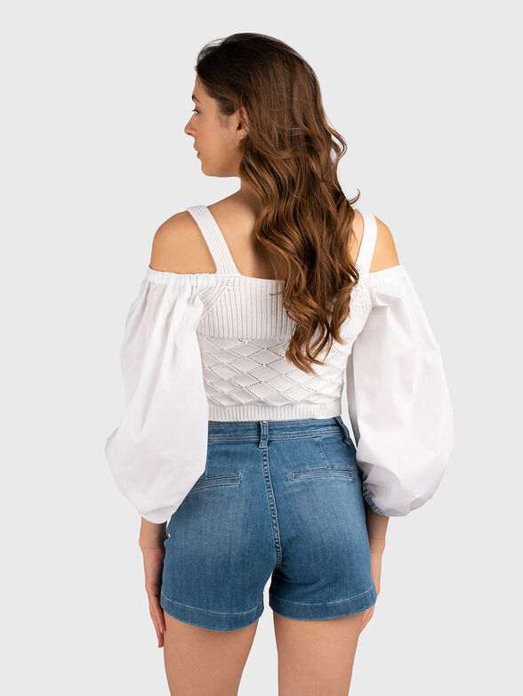 Crochet puff sleeve blouse  - 2