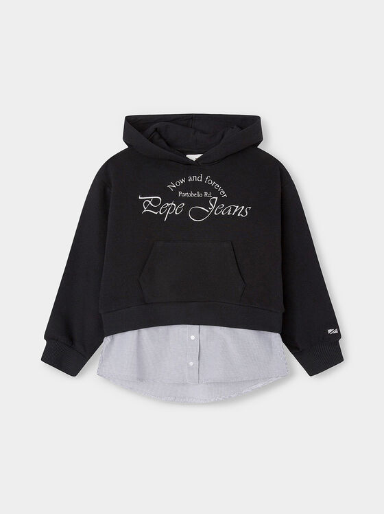 Суитшърт EDWINA с контрастен издължен подгъв - 1