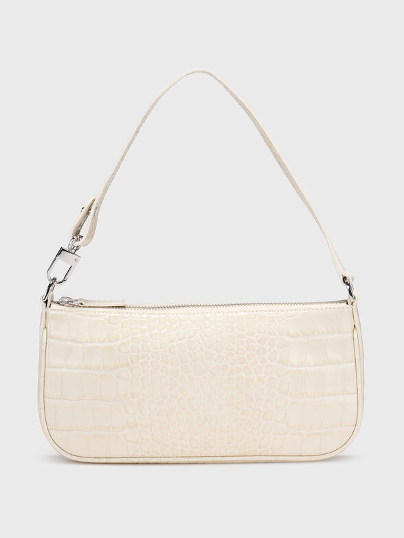 Leather bag with croc effect in brown colour - 1