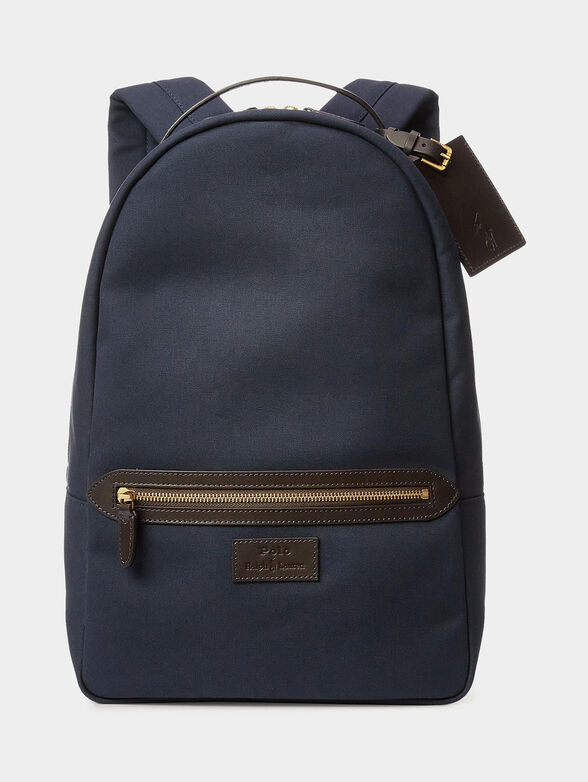 Cotton backpack with leather details - 1